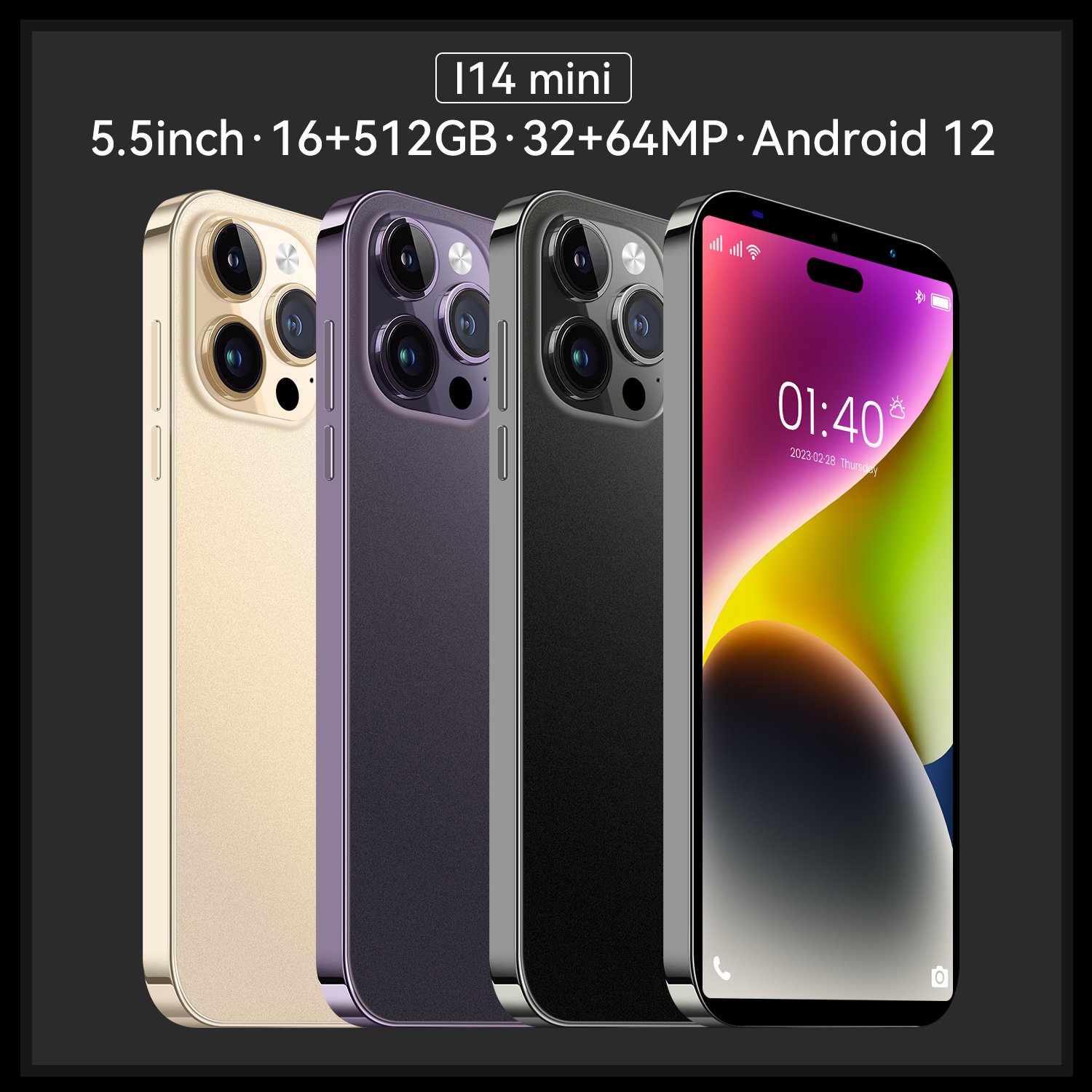 Original Phone14 Pro Max 16gb+512gb 6.7 Inch Full Display Android 10.0 Mobile Phone I14 Unlocked Cell Phone Smartphone